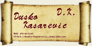 Duško Kašarević vizit kartica